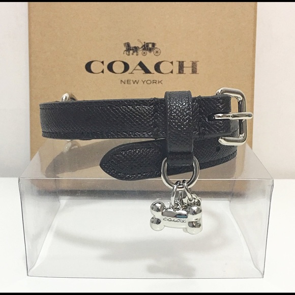 Coach Small Dog Or Puppy Black Leather Collar - Picture 2 of 6